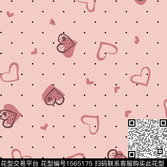 爱心可爱少女传统印花华亿平台下载（图片编号: 1565175） - 瓦栏（Walan）