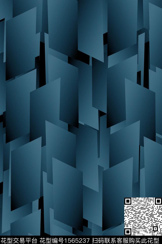 几何渐变叠加数码印花华亿平台下载（图片编号: 1565237） - 瓦栏（Walan）