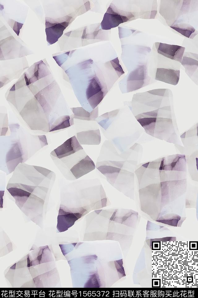 水彩碎片抽象数码印花华亿平台下载（图片编号: 1565372） - 瓦栏（Walan）