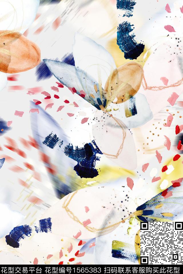 泼墨水彩模糊数码印花华亿平台下载（图片编号: 1565383） - 瓦栏（Walan）