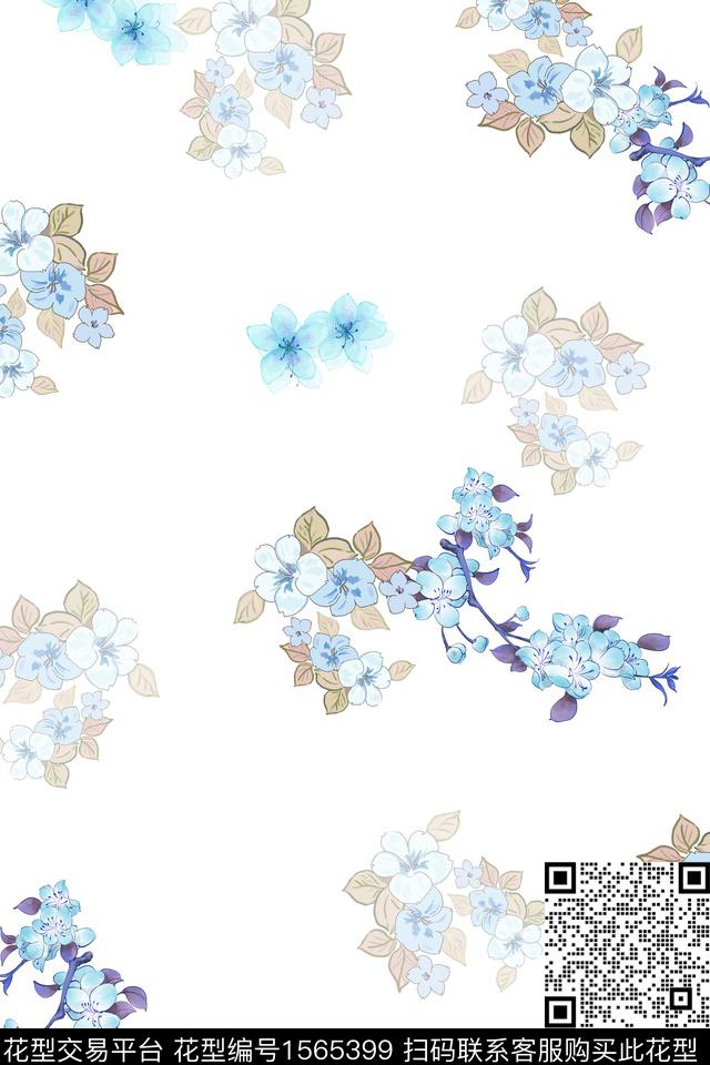小清新休闲小碎花数码印花华亿平台下载（图片编号: 1565399） - 瓦栏（Walan）