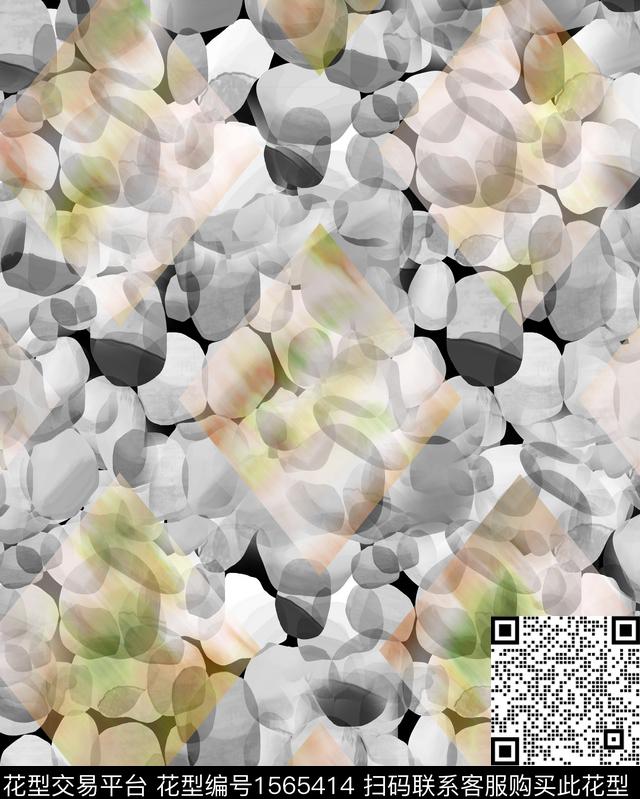 抽象菱形渐变数码印花华亿平台下载（图片编号: 1565414） - 瓦栏（Walan）