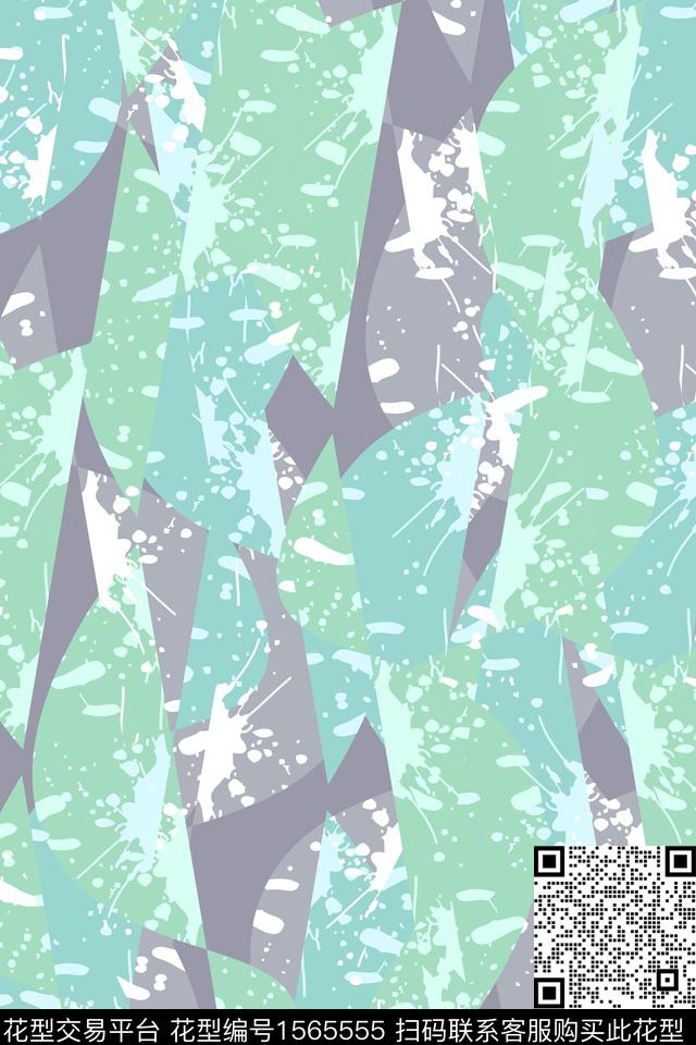 抽象碎片几何传统印花华亿平台下载（图片编号: 1565555） - 瓦栏（Walan）