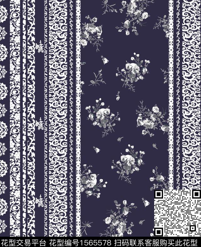 花卉民族风数码印花华亿平台下载（图片编号: 1565578） - 瓦栏（Walan）