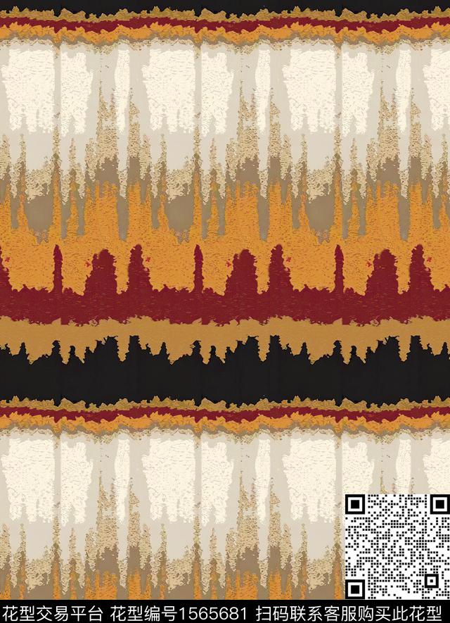 民族风条纹数码印花华亿平台下载（图片编号: 1565681） - 瓦栏（Walan）