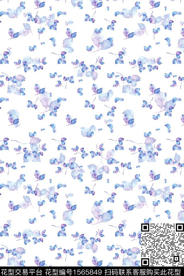 小清新年轻女性小碎花数码印花华亿平台下载（图片编号: 1565849） - 瓦栏（Walan）