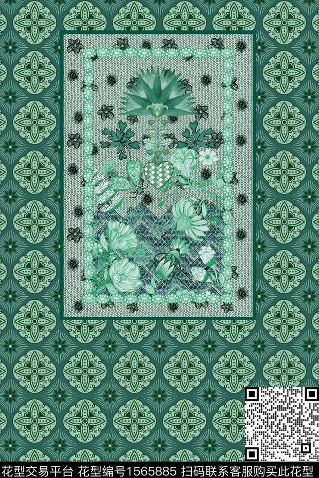定位民族风民族花卉数码印花华亿平台下载（图片编号: 1565885） - 瓦栏（Walan）