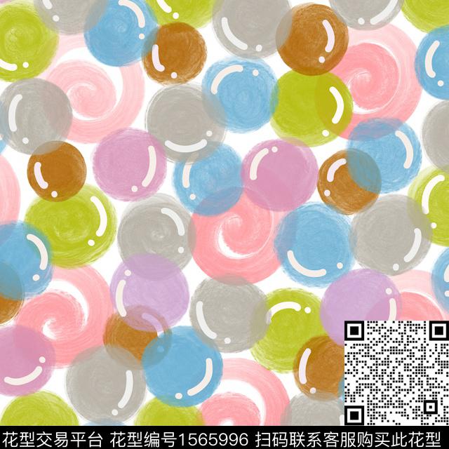 波点水彩泡泡数码印花华亿平台下载（图片编号: 1565996） - 瓦栏（Walan）