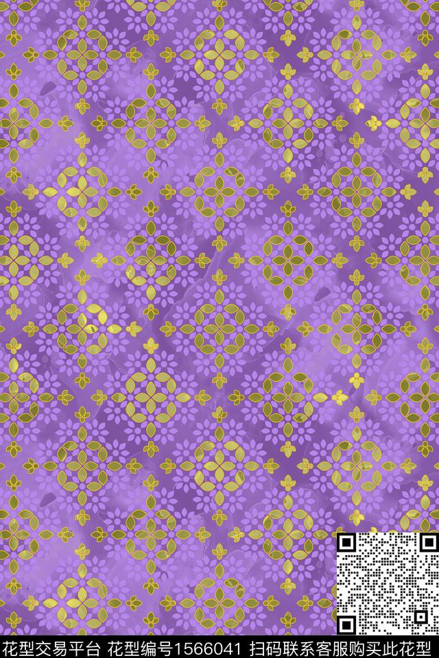 连续民族纹样平面花卉数码印花华亿平台下载（图片编号: 1566041） - 瓦栏（Walan）