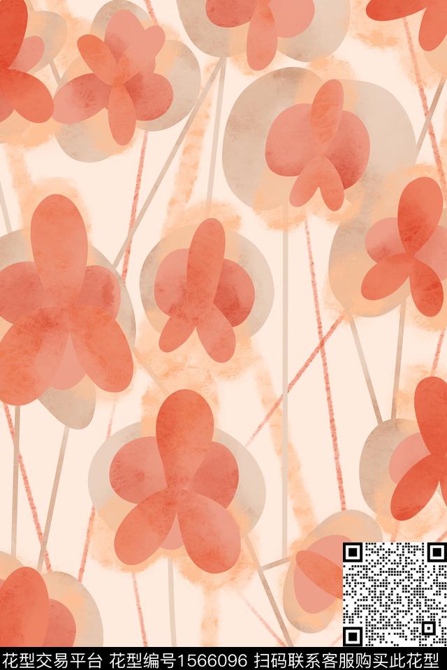 花卉肌理简约数码印花华亿平台下载（图片编号: 1566096） - 瓦栏（Walan）