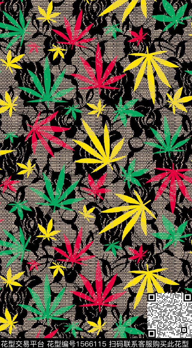 枫叶花卉数码印花华亿平台下载（图片编号: 1566115） - 瓦栏（Walan）