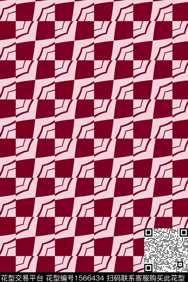 格子几何线条传统印花华亿平台下载（图片编号: 1566434） - 瓦栏（Walan）