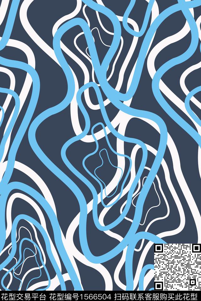 抽象线圈剪影传统印花华亿平台下载（图片编号: 1566504） - 瓦栏（Walan）