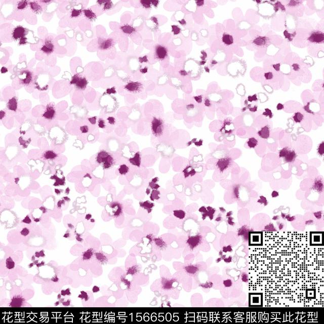 花卉连衣裙肌理数码印花华亿平台下载（图片编号: 1566505） - 瓦栏（Walan）