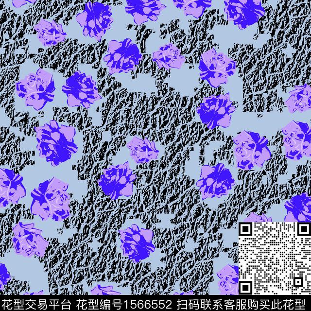 抽象花卉花卉肌理数码印花华亿平台下载（图片编号: 1566552） - 瓦栏（Walan）