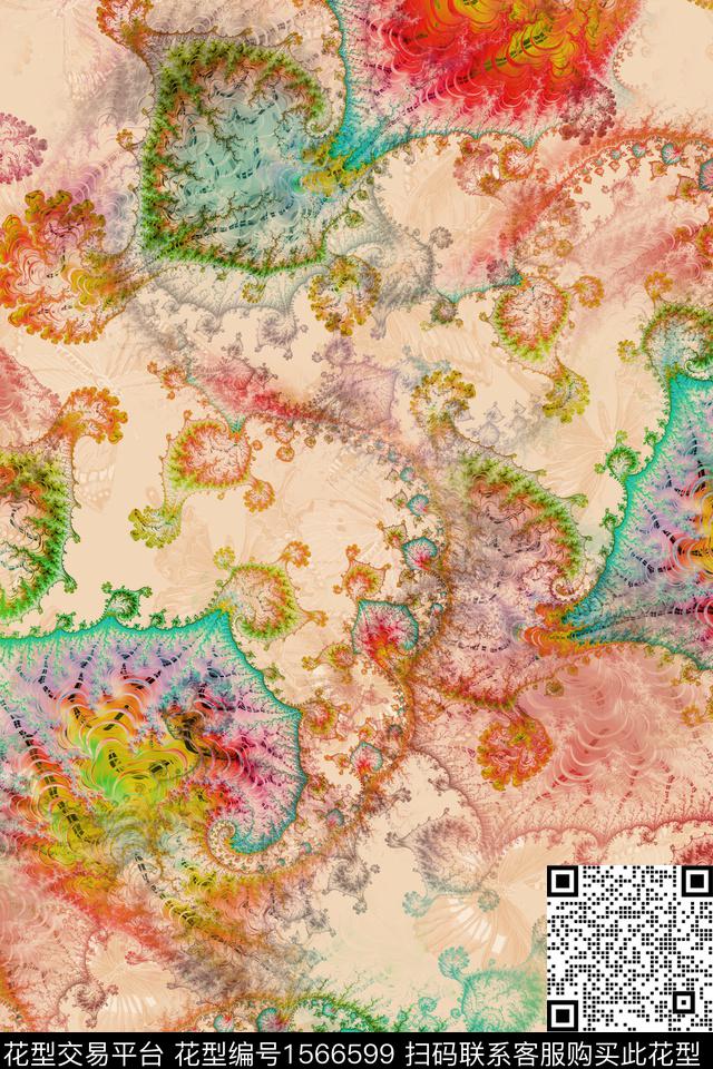 抽象分形跳接数码印花华亿平台下载（图片编号: 1566599） - 瓦栏（Walan）