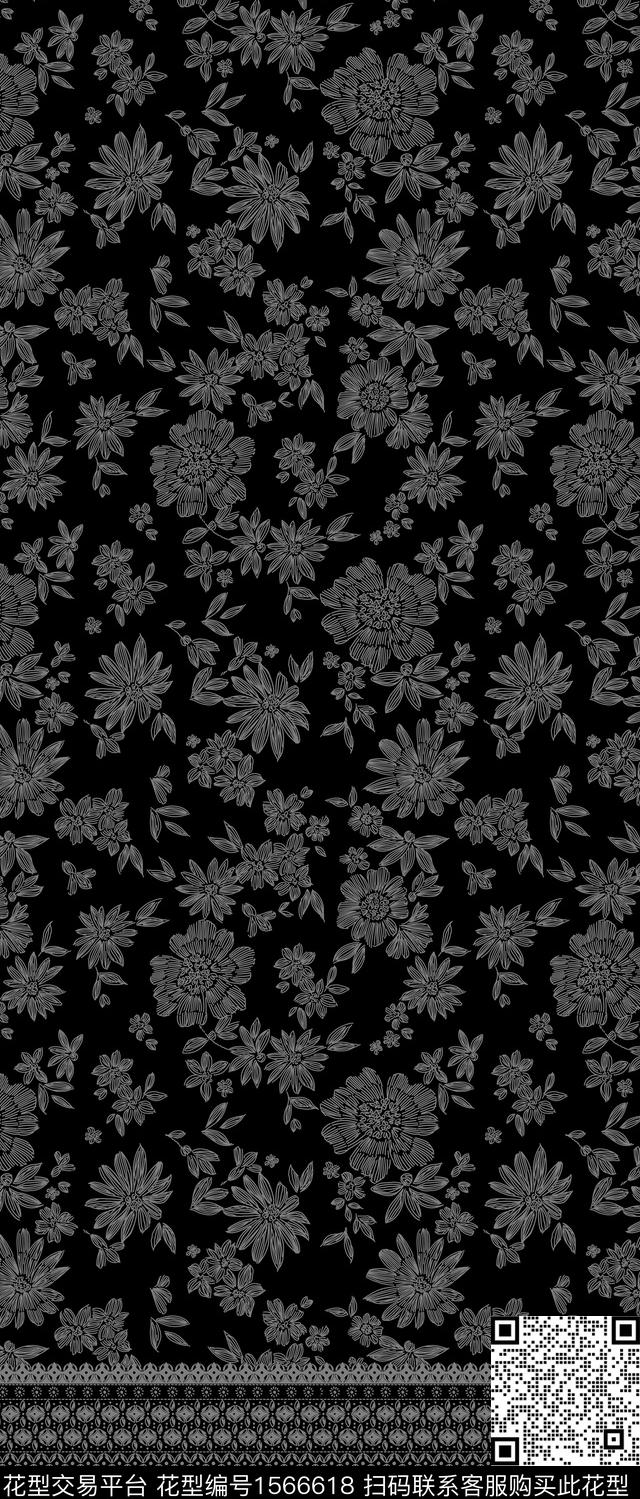 花卉民族风定位数码印花华亿平台下载（图片编号: 1566618） - 瓦栏（Walan）