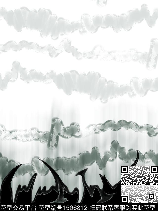 定位抽象涂鸦数码印花华亿平台下载（图片编号: 1566812） - 瓦栏（Walan）