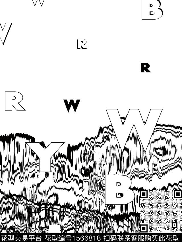 定位抽象字母数码印花华亿平台下载（图片编号: 1566818） - 瓦栏（Walan）