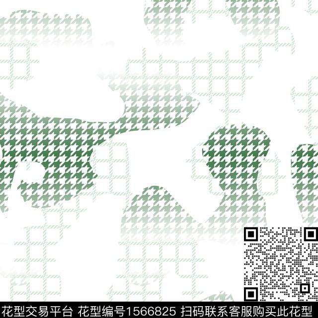 男装几何千鸟格数码印花华亿平台下载（图片编号: 1566825） - 瓦栏（Walan）