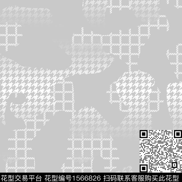 男装几何千鸟格数码印花华亿平台下载（图片编号: 1566826） - 瓦栏（Walan）