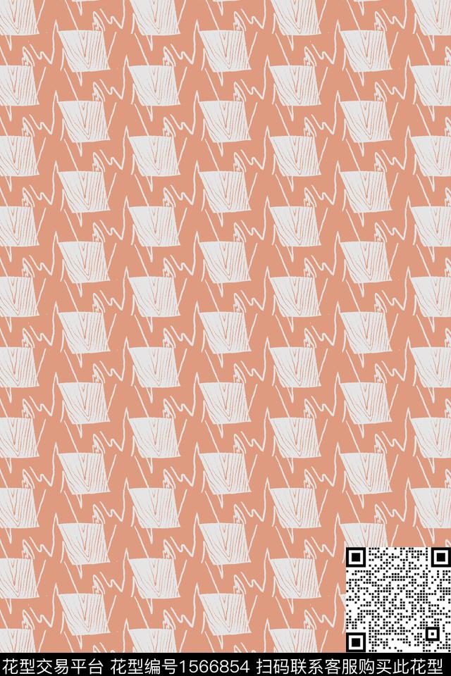 格子几何线条数码印花华亿平台下载（图片编号: 1566854） - 瓦栏（Walan）