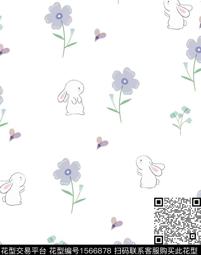 花卉连衣裙兔子数码印花华亿平台下载（图片编号: 1566878） - 瓦栏（Walan）