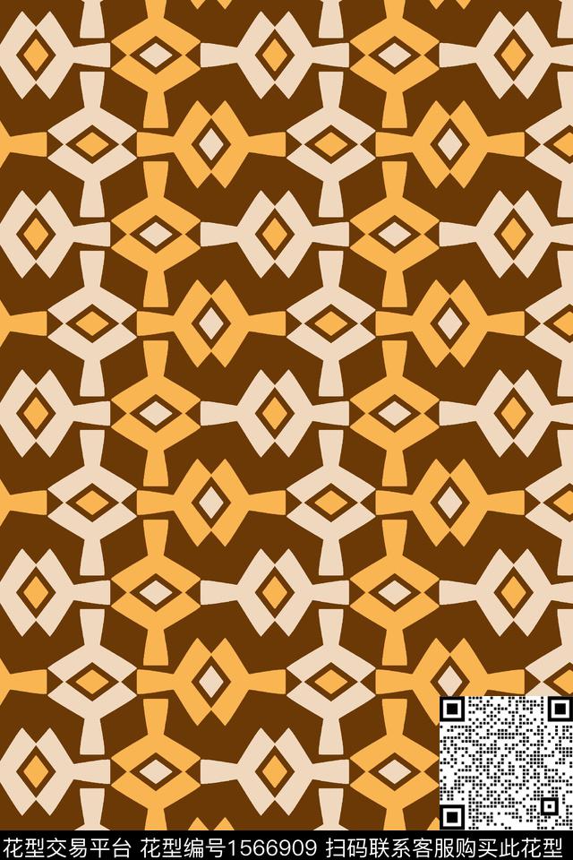 几何连续传统印花华亿平台下载（图片编号: 1566909） - 瓦栏（Walan）