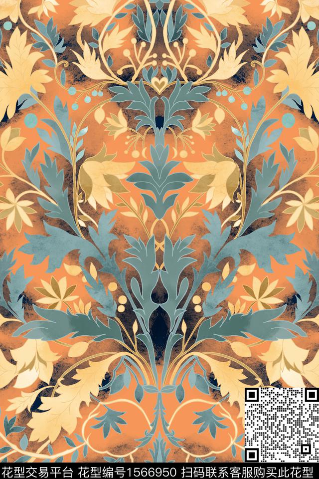 平面花卉民族风花卉数码印花华亿平台下载（图片编号: 1566950） - 瓦栏（Walan）
