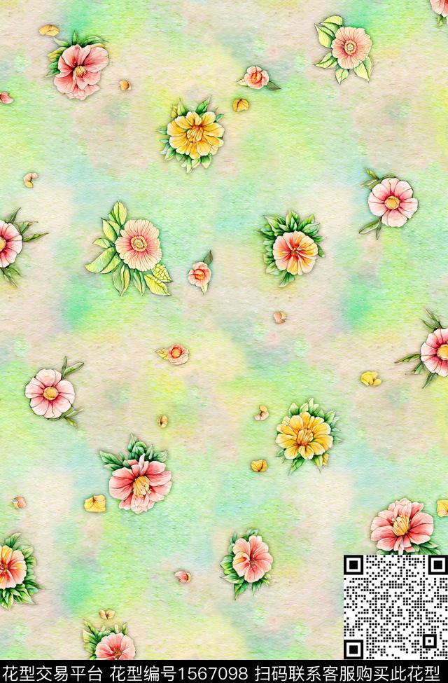 肌理底纹小碎花数码印花华亿平台下载（图片编号: 1567098） - 瓦栏（Walan）