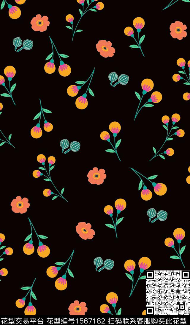 真丝雪纺春夏华亿平台传统印花华亿平台下载（图片编号: 1567182） - 瓦栏（Walan）