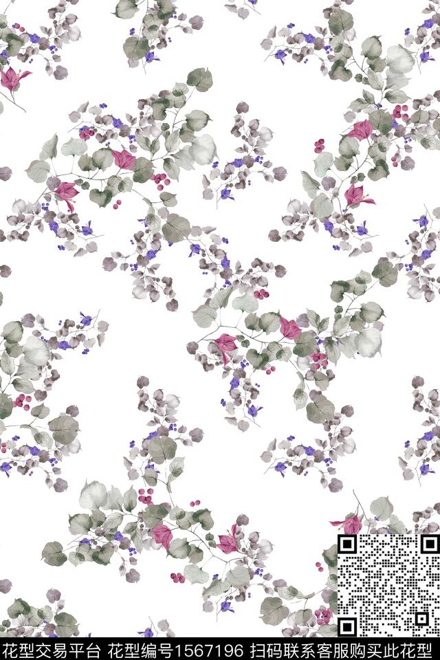 花卉小碎花水彩花卉数码印花华亿平台下载（图片编号: 1567196） - 瓦栏（Walan）