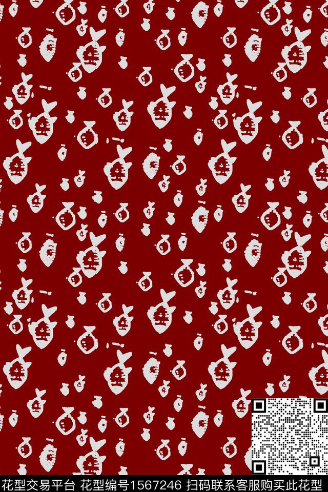 趣味鱼数码印花华亿平台下载（图片编号: 1567246） - 瓦栏（Walan）