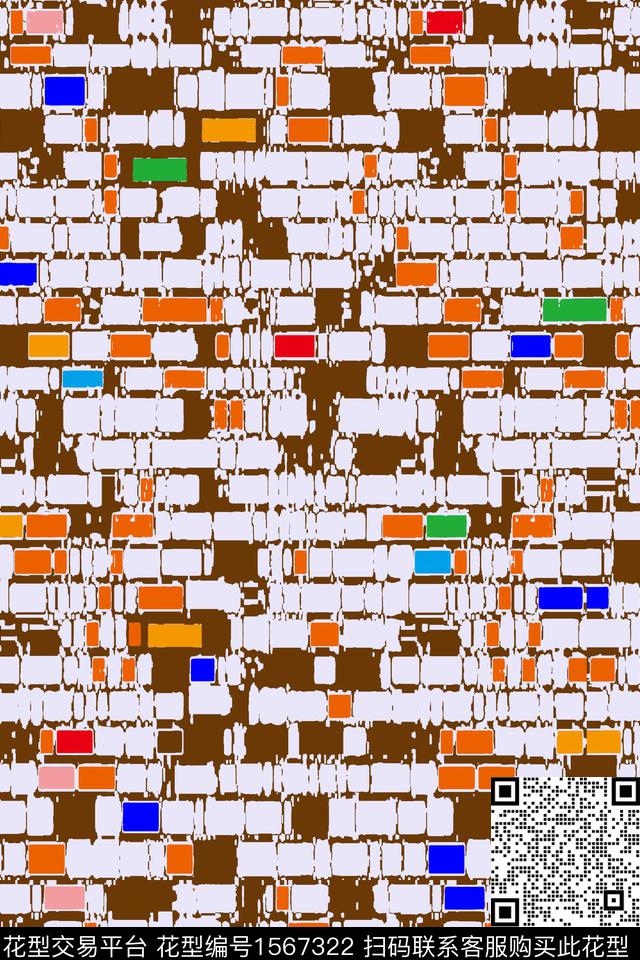 几何格子抽象数码印花华亿平台下载（图片编号: 1567322） - 瓦栏（Walan）
