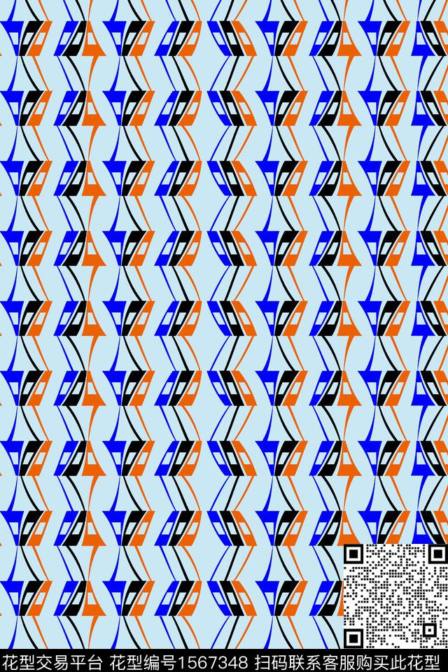 几何条纹传统印花华亿平台下载（图片编号: 1567348） - 瓦栏（Walan）