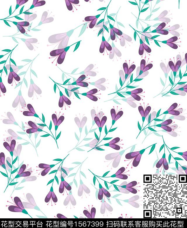 清爽底花卉雪纺连衣裙传统印花华亿平台下载（图片编号: 1567399） - 瓦栏（Walan）