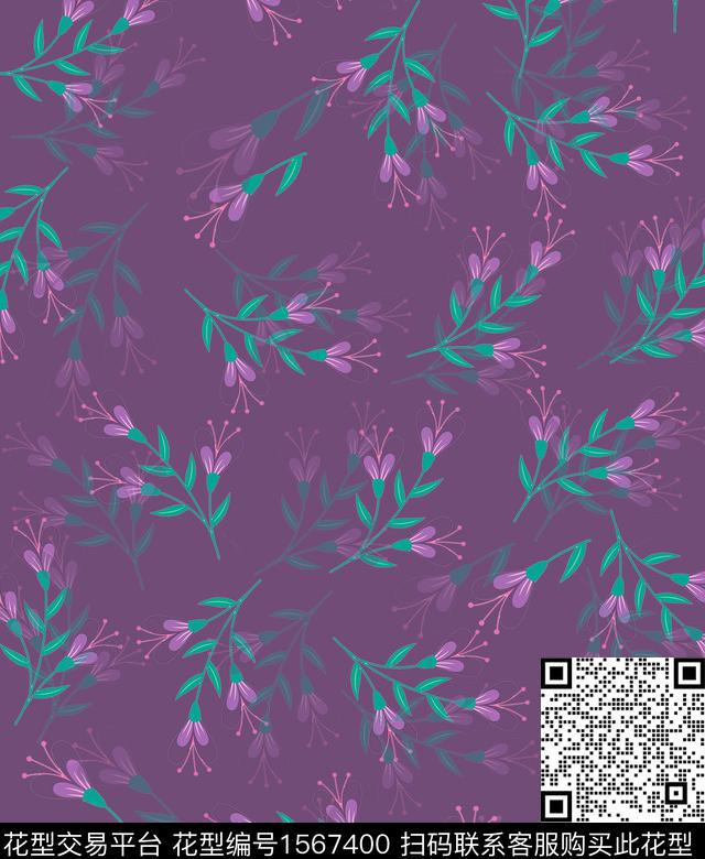 清爽底花卉雪纺连衣裙传统印花华亿平台下载（图片编号: 1567400） - 瓦栏（Walan）