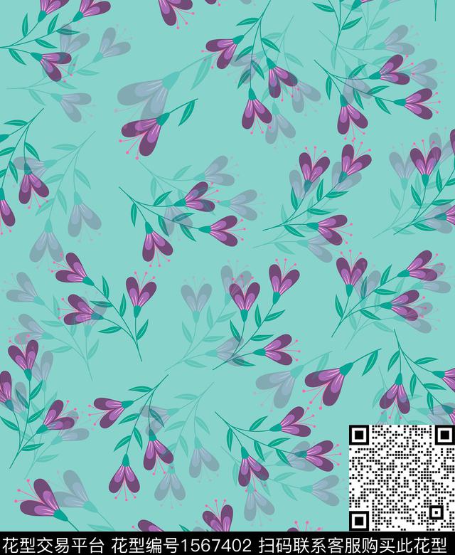 清爽底花卉雪纺连衣裙传统印花华亿平台下载（图片编号: 1567402） - 瓦栏（Walan）