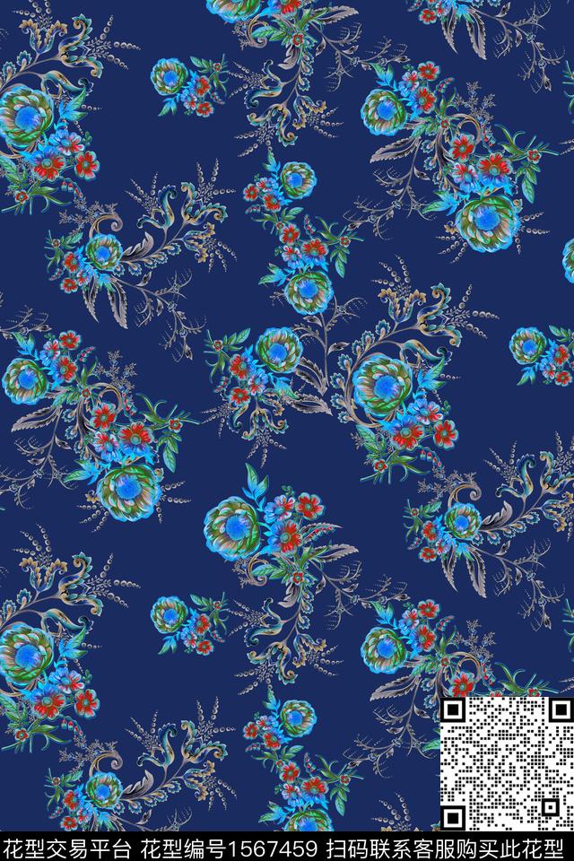 花卉中老年女装民族风数码印花华亿平台下载（图片编号: 1567459） - 瓦栏（Walan）