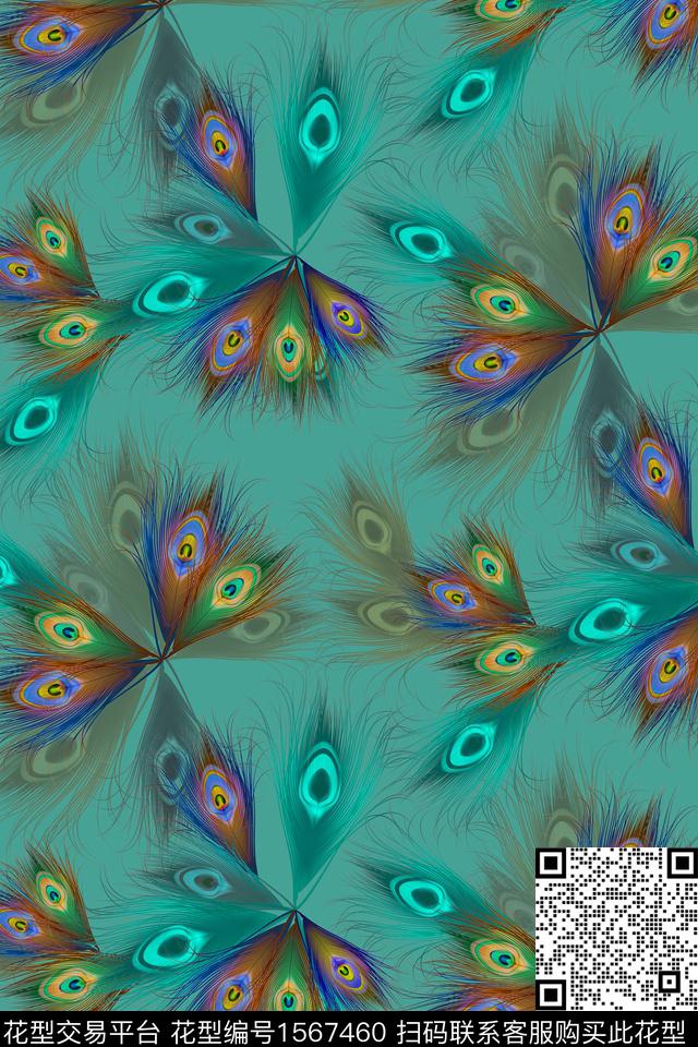 羽毛中老年女装中老年数码印花华亿平台下载（图片编号: 1567460） - 瓦栏（Walan）