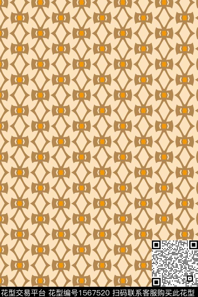 几何连续传统印花华亿平台下载（图片编号: 1567520） - 瓦栏（Walan）