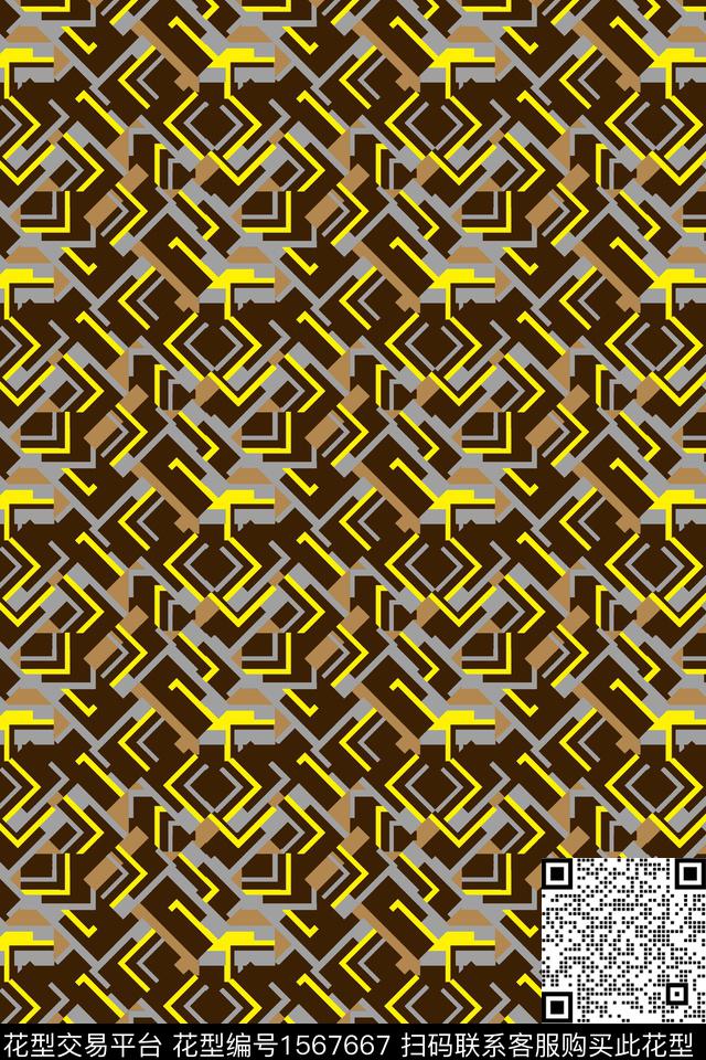 几何连续传统印花华亿平台下载（图片编号: 1567667） - 瓦栏（Walan）