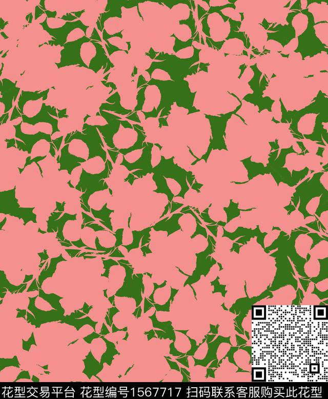 雪纺抽象花卉连衣裙传统印花华亿平台下载（图片编号: 1567717） - 瓦栏（Walan）