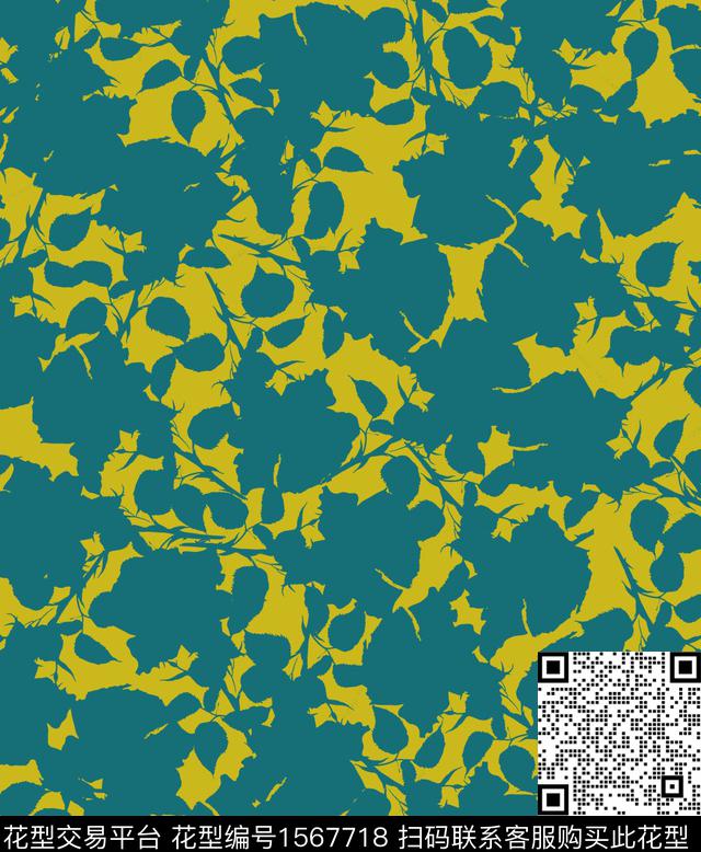 雪纺抽象花卉连衣裙传统印花华亿平台下载（图片编号: 1567718） - 瓦栏（Walan）