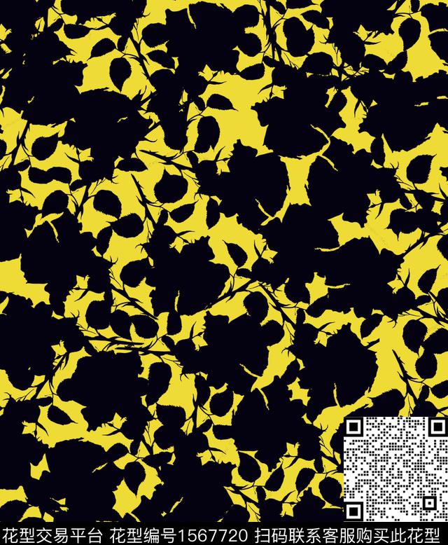 雪纺抽象花卉连衣裙传统印花华亿平台下载（图片编号: 1567720） - 瓦栏（Walan）