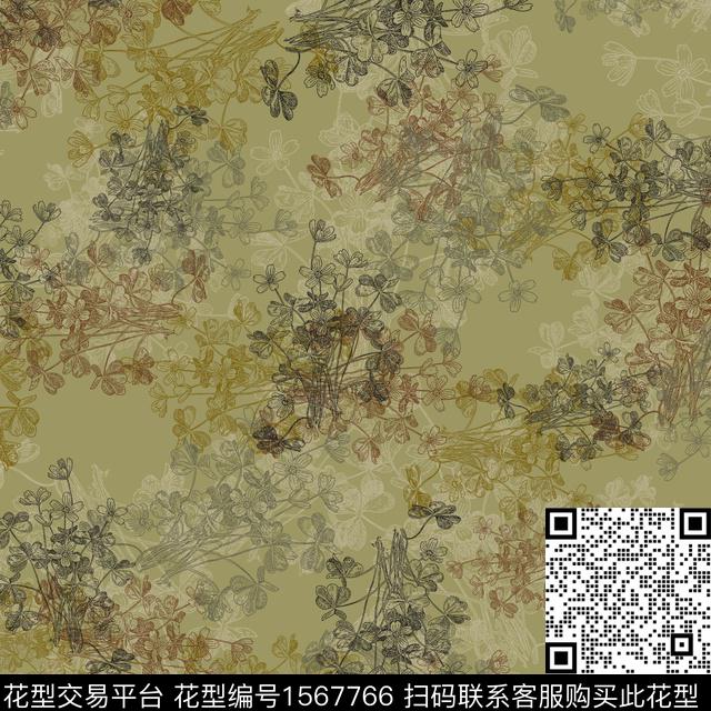 花卉影花中老年女装数码印花华亿平台下载（图片编号: 1567766） - 瓦栏（Walan）