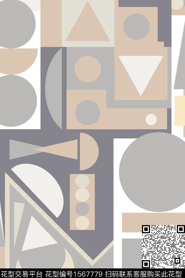 几何圆三角传统印花华亿平台下载（图片编号: 1567779） - 瓦栏（Walan）