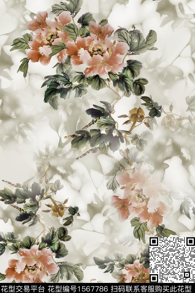 香云纱中老年中国风数码印花华亿平台下载（图片编号: 1567786） - 瓦栏（Walan）