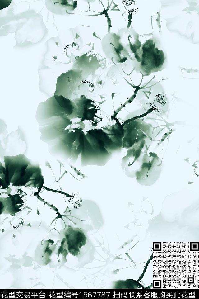 香云纱中老年中国风数码印花华亿平台下载（图片编号: 1567787） - 瓦栏（Walan）