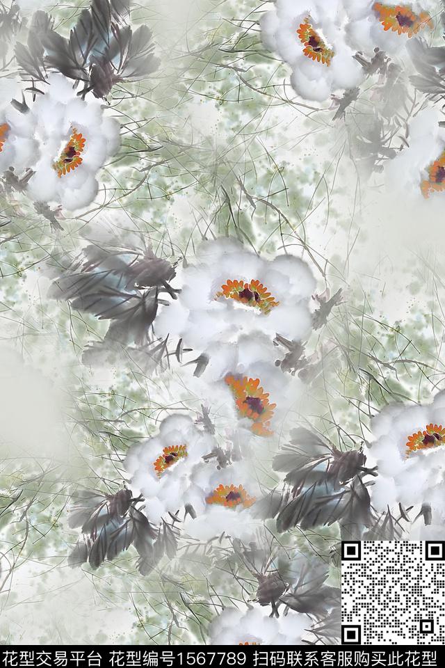 香云纱中老年中国风数码印花华亿平台下载（图片编号: 1567789） - 瓦栏（Walan）